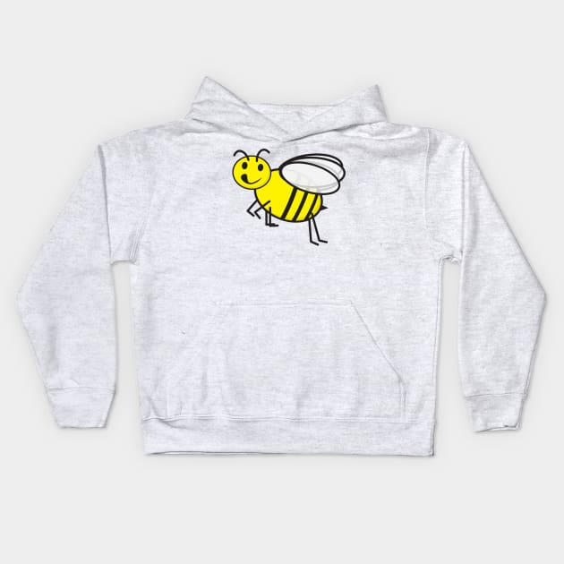 Smiling Bee flying clipart Kids Hoodie by sigdesign